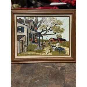 Art Print By H Hargrove Lithograph On Canvas titled "Barbecue Plantation" 12x16
